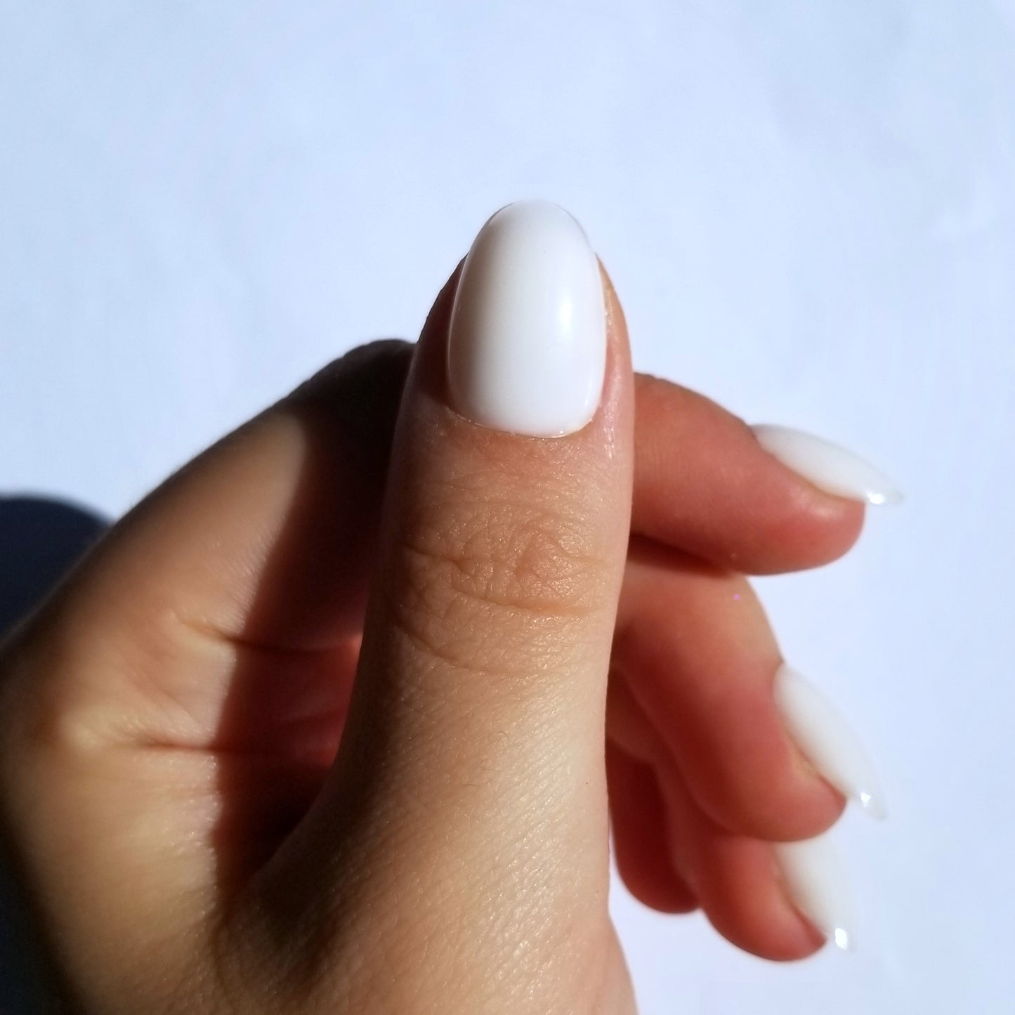 Blanc laiteux effet gel ~ Rond XS