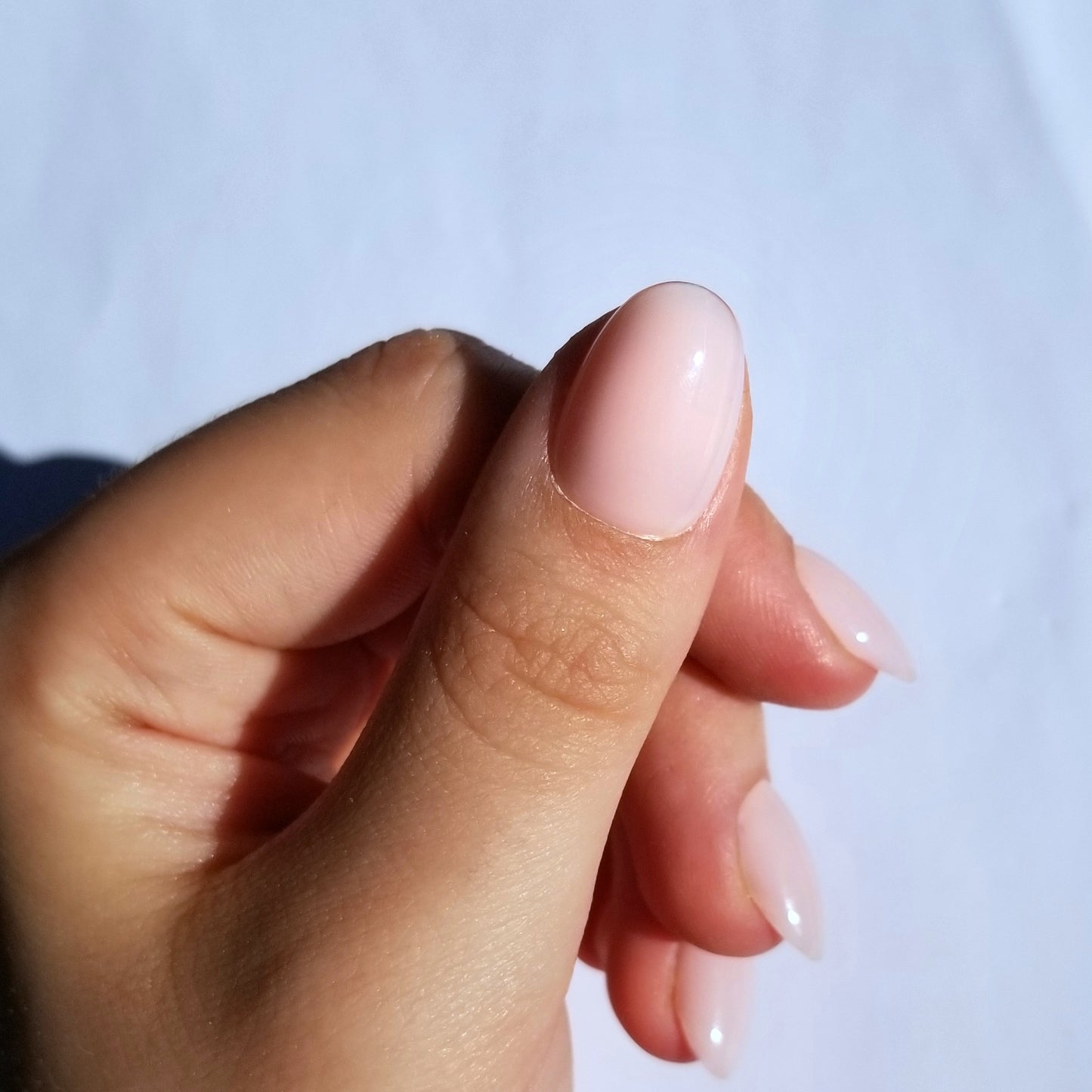 Effet gel rose nude ~ Rond XS