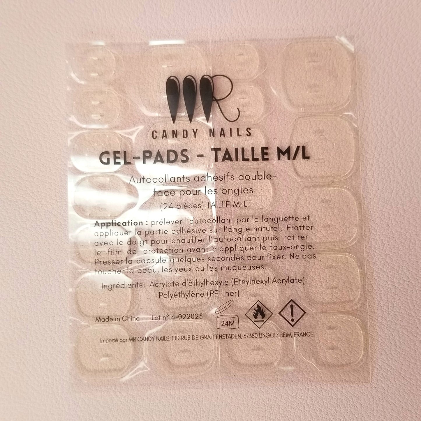 5 feuilles de gel pads (taille M-L)