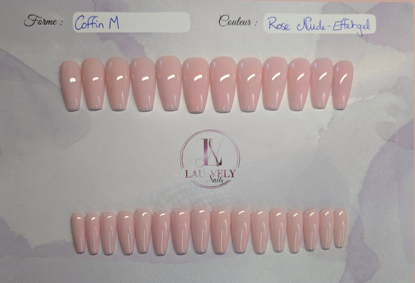 Effet gel rose nude ~ Coffin M (sans mesures)