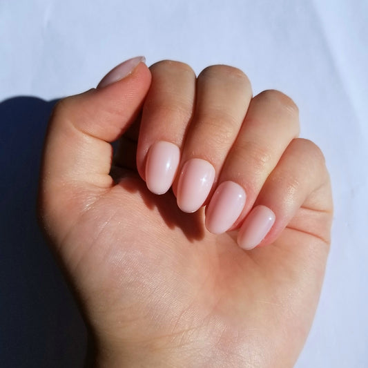 Effet gel rose nude ~ Rond XS