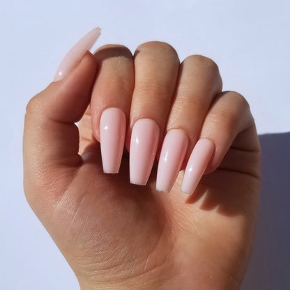 Effet gel rose nude ~ Coffin M (sans mesures)