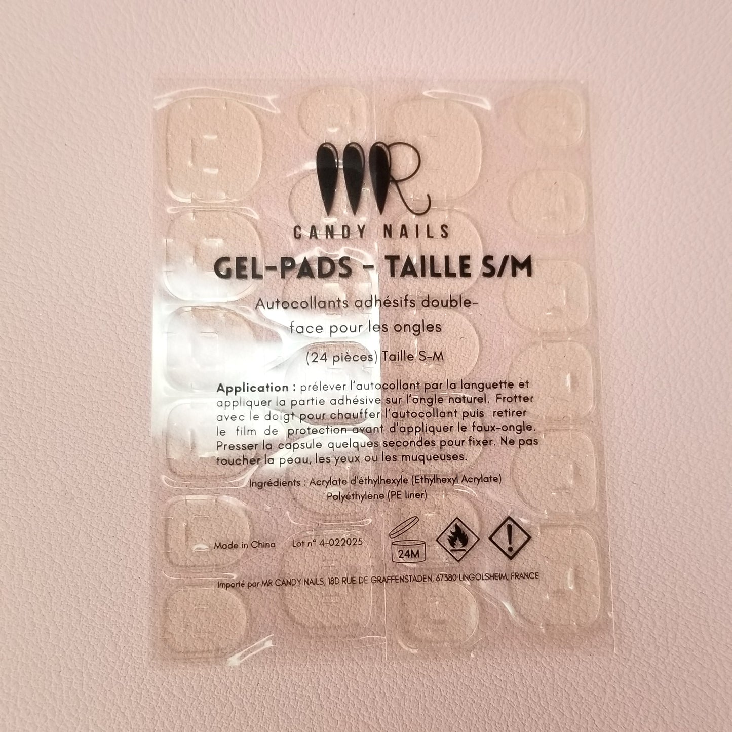 5 feuilles de gel pads (taille S-M)