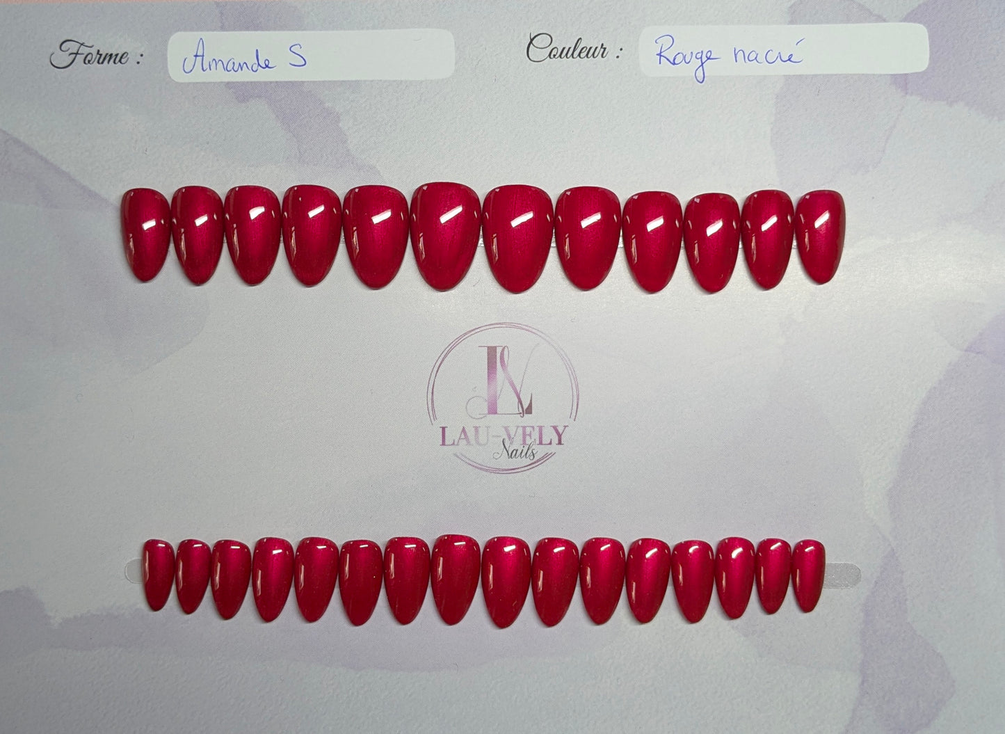 Rouge nacré ~ Amande S (Sans mesures)