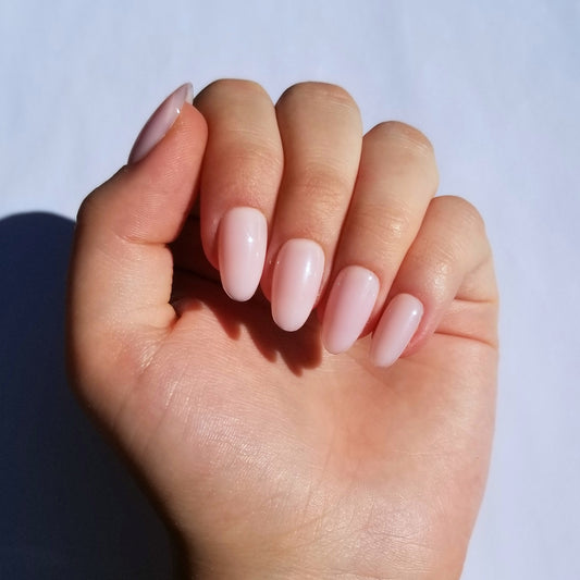 Effet gel rose nude ~ Rond S