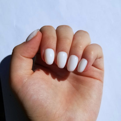 Blanc laiteux effet gel ~ Rond XS