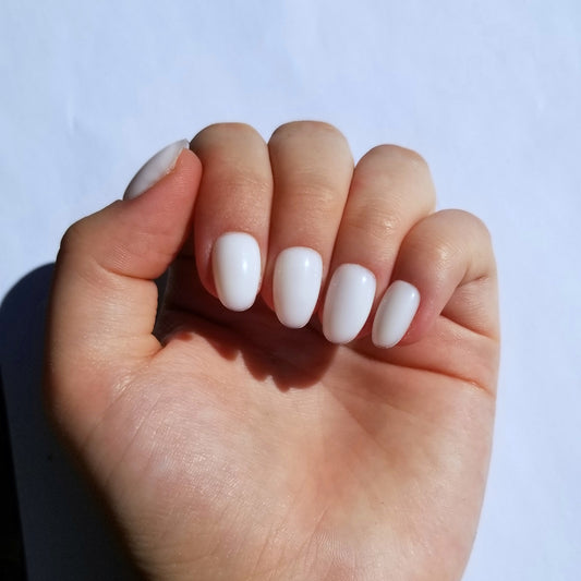 Blanc laiteux effet gel ~ Rond XS